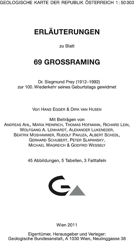 Erläuterungen zu Blatt 69 Großraming