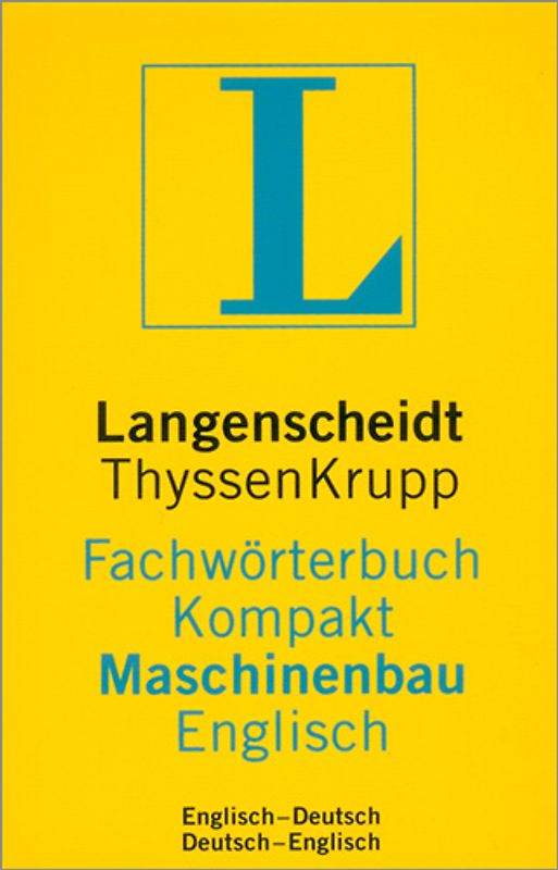Langenscheidt Fachwörterbuch Kompakt Maschinenbau Englisch