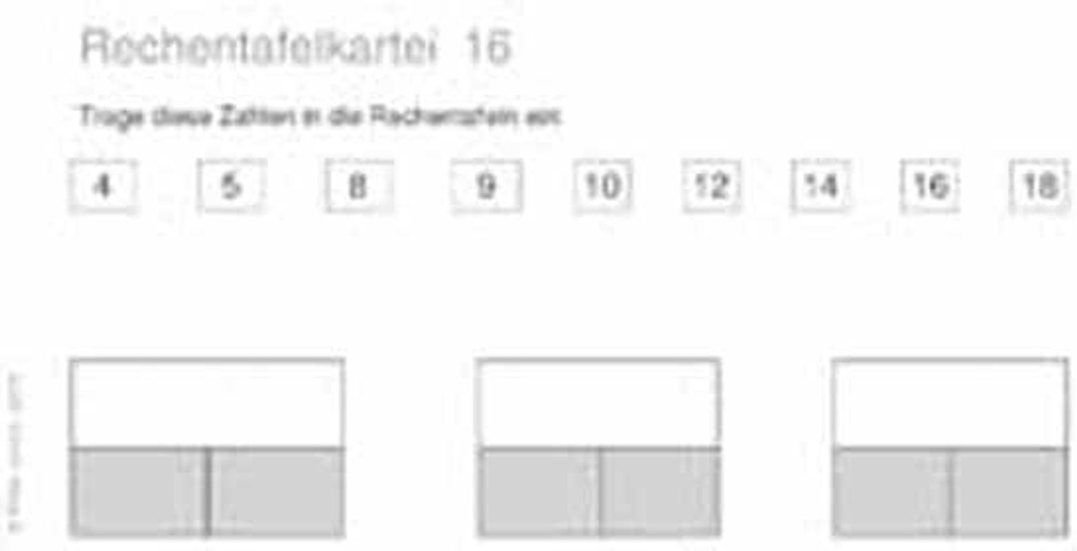 Matinko-Kartei Rechentafel