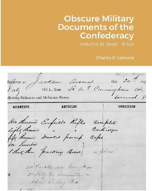 Obscure Military Documents of the Confederacy