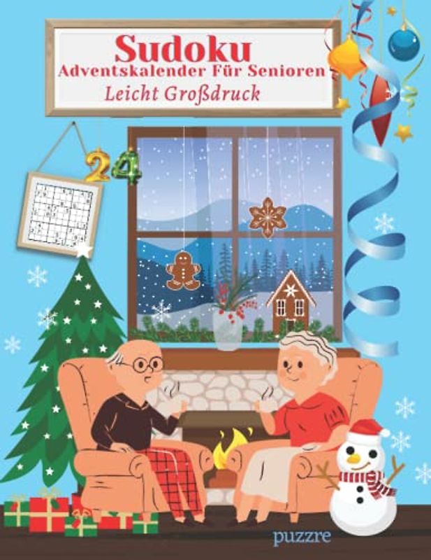 Sudoku Adventskalender für Senioren Leicht Großdruck: Denksport Sudoku Rätselbuch Logikspiele Erwachsene