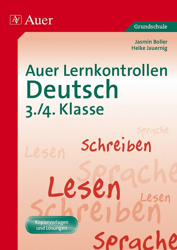 Auer Lernkontrollen Deutsch, Klasse 3/4. Mit Kopiervorlagen und Lösungen