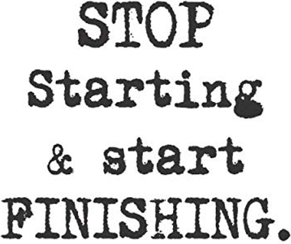 Stop starting. Start finishing.: Dot grid journal notebook with motivational saying or quote in unique grunge typewriter style. 8x10 format.