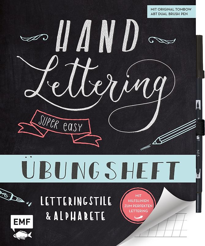Handlettering – Super easy! Übungsheft mit original Tombow ABT Dual Brush Pen