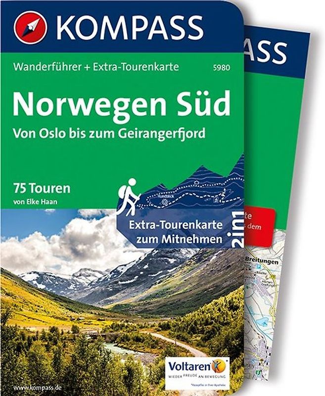 KOMPASS Wanderführer Norwegen Süd, Von Oslo bis zum Geirangerfjord, 75 Touren