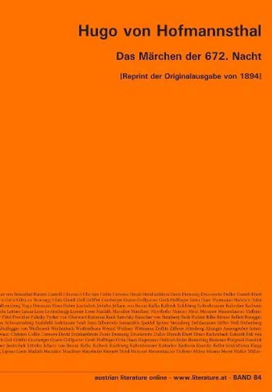 Das Märchen der 672. Nacht: [Reprint der Originalausgabe von 1894] - Hofmannsthal, Hugo von