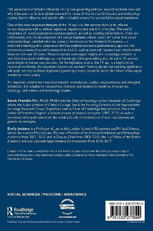 The 14 Day Rule and Human Embryo Research