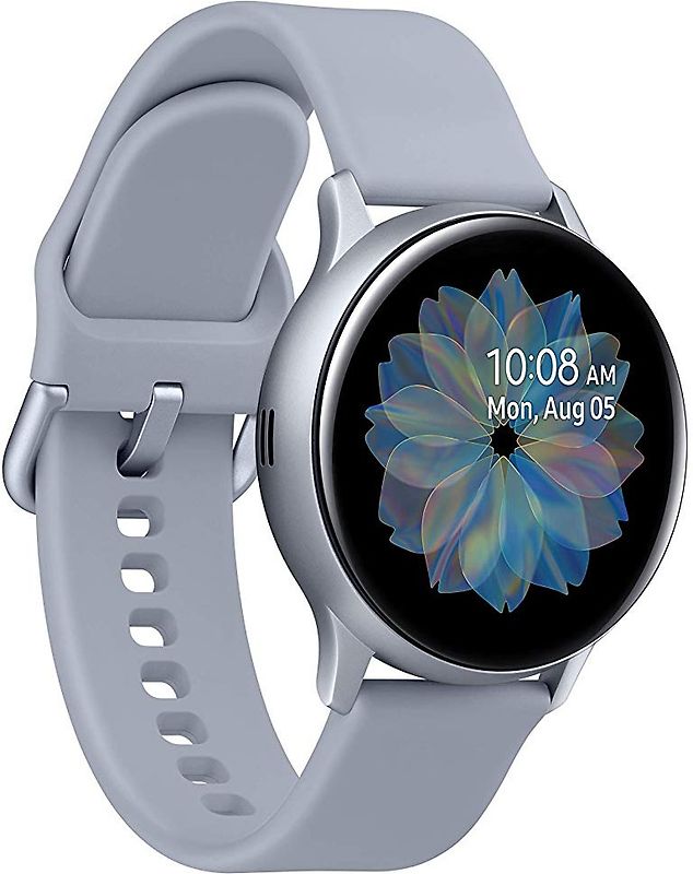 Samsung Galaxy Watch Active2 44 mm - Boîtier en aluminium argent et bracelet sport argent [Wi-Fi]