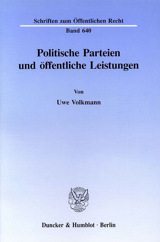 Politische Parteien und öffentliche Leistungen.
