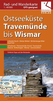 Rad- und Wanderkarte Ostseeküste Travemünde bis Wismar