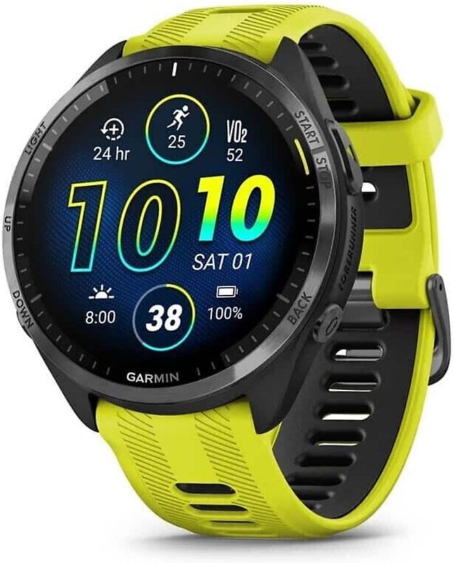 Garmin Forerunner 965 47 mm noir/gris avec bracelet en silicone jaune/gris [Wi-Fi]