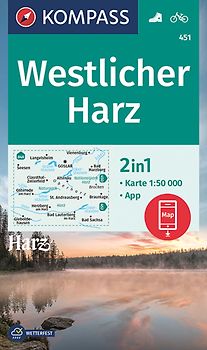 KOMPASS Wanderkarte 451 Westlicher Harz 1:50.000