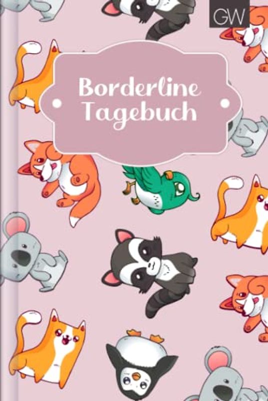 Borderline Tagebuch: Tagebuch für Mental Health für alle Borderline PatientInnen zum Ausfüllen | Motiv: Rosa Tierwelt