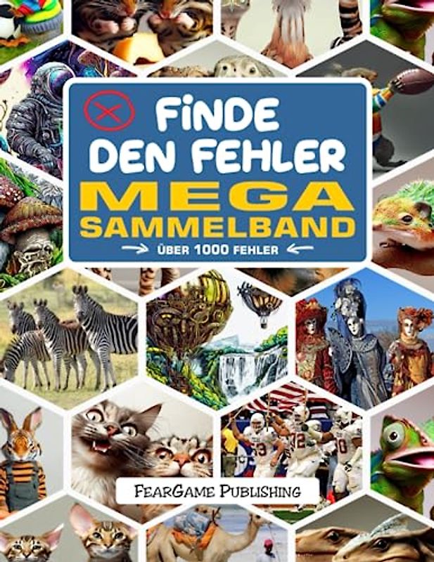 Finde den Fehler: Mega Sammelband, Fehlersuchbuch - über 1000 Fehler, von leicht, mittel bis schwer, für Jugendliche und Erwachsene (FearGame Rätselbücher)