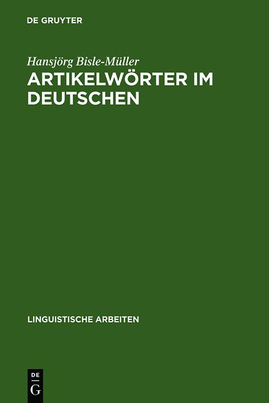 Artikelwörter im Deutschen