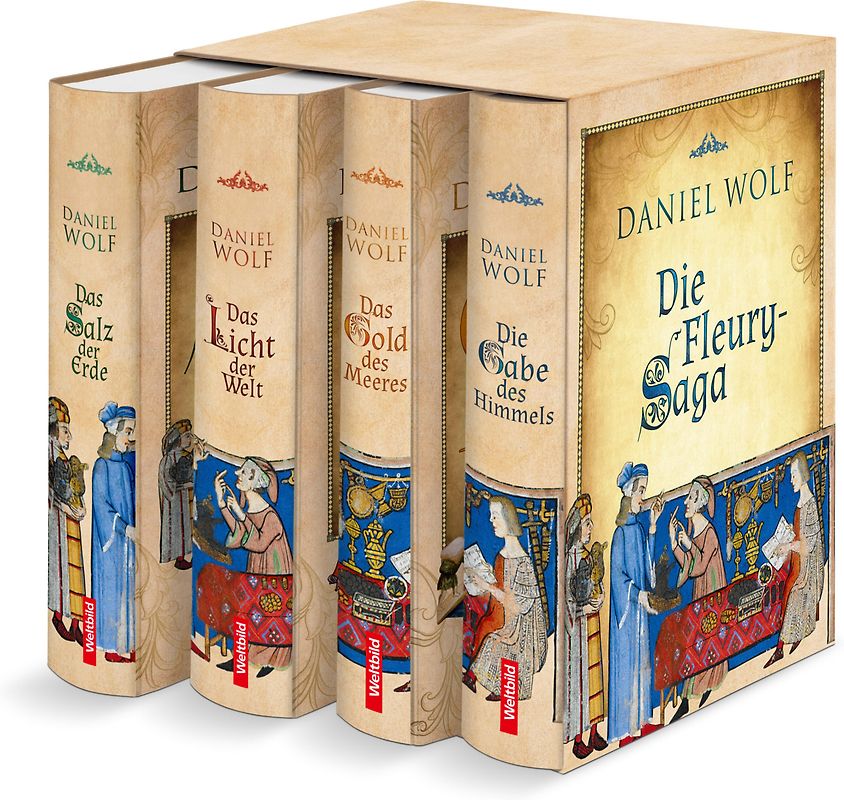 Die Fleury-Saga: Das Salz der Erde / Das Licht der Welt / Das Gold des Meeres / Die Gabe des Himmels - Daniel Wolf [Gebundene Ausgabe, Weltbild, 4 Bände]