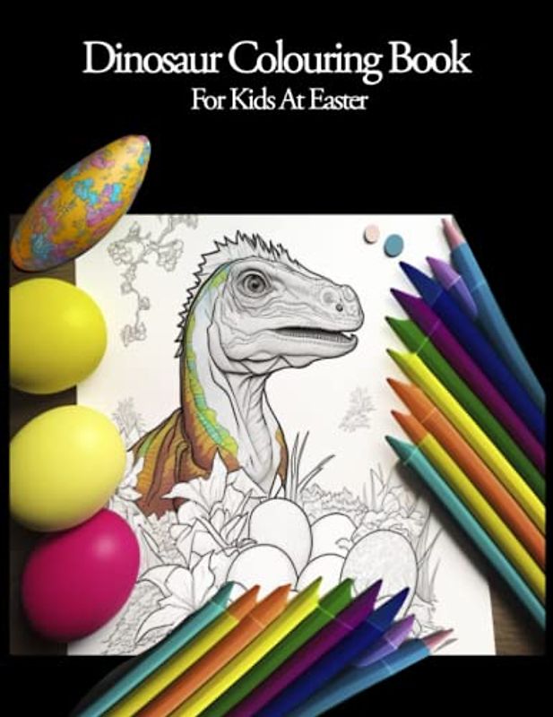 Dinosaur Colouring Book For Kids At Easter: 60 Designs Including Eggs | Mandalas And Just Chilling watching T.V.