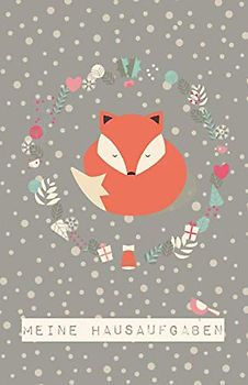 Meine Hausaufgaben: Hausaufgabenheft mit schlafendem Fuchs, ca. A5, für 1 komplettes Schuljahr