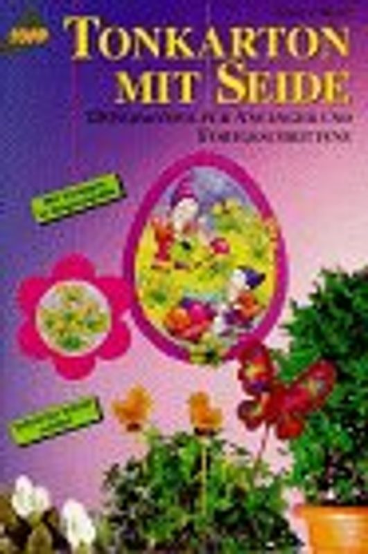 Tonkarton mit Seide. Fensterbilder und Stecker Frühling /Ostern