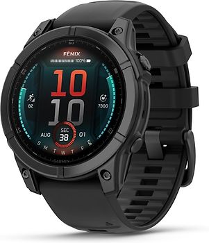 Garmin Fenix E 47 mm noir et bracelet en silicone gris