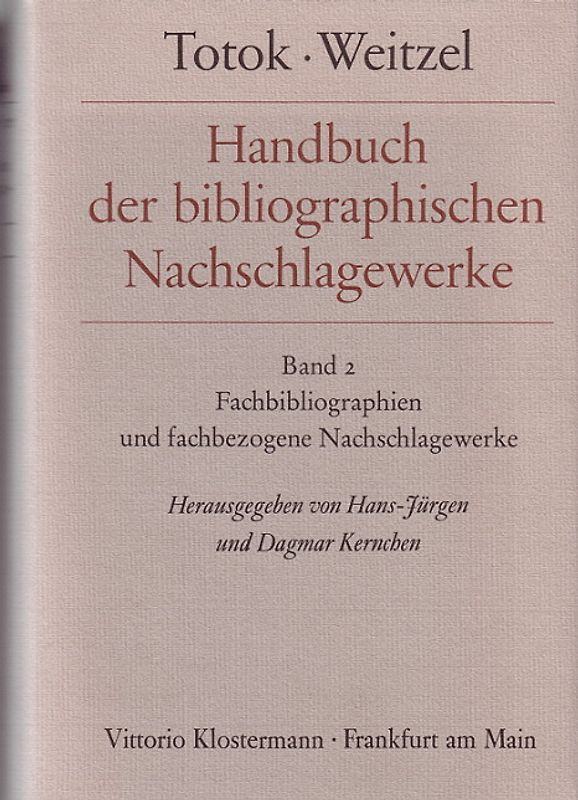 Handbuch der bibliographischen Nachschlagewerke / Handbuch der bibliographischen Nachschlagewerke