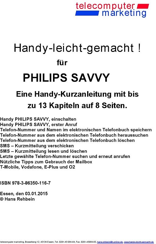 Philips Savvy-leicht-gemacht. Handy-leicht-gemacht für Philips Savvy