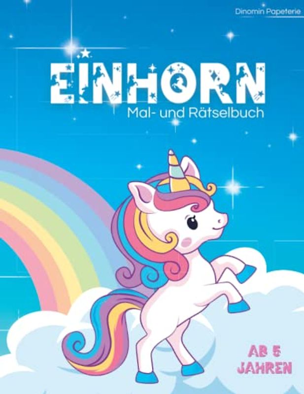 Einhorn Mal- & Rätselbuch: für Kinder ab 5 Jahren