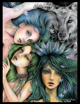 Paper notebook: "Wolf", with exclusive cover by the artist Grazia Salvo. Size 8.5" x 11" (21.59 x 27.94 cm) - 100 Pages -Paperback soft - Cream paper