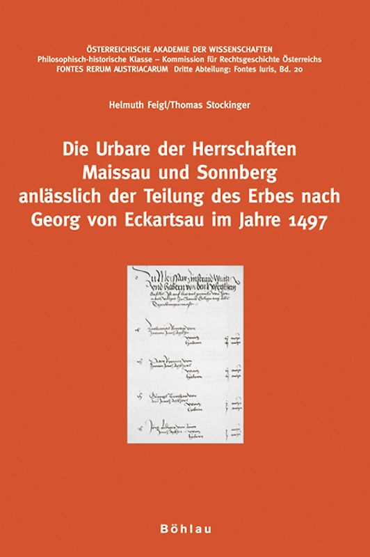 Die Urbare der Herrschaften Maissau und Sonnberg