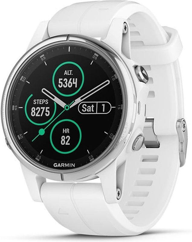Garmin Fenix 5S Plus 42 mm blanc au bracelet en silicone blanc [Wifi, Saphir Edition]