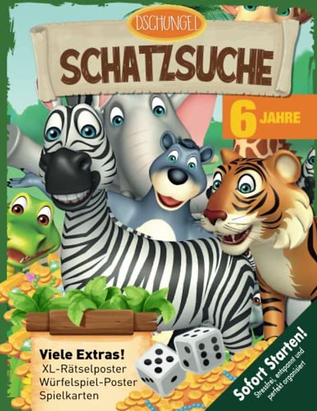 Safari Schatzsuche für die Dschungelparty oder Kindergeburtstag ab 6 Jahren: Lustige Schnitzeljagd kreativ umgesetzt mit allen Materialien und vielen ... und Bewegungscode. (Bravo Schatzsuche)