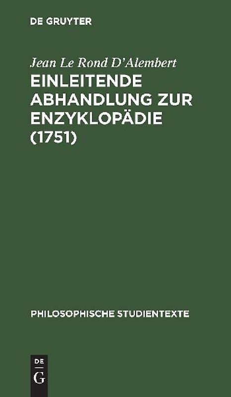 Einleitende Abhandlung zur Enzyklopädie (1751)