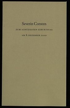 Severin Corsten zum achtzigsten Geburtstag am 8. Dezember 2000