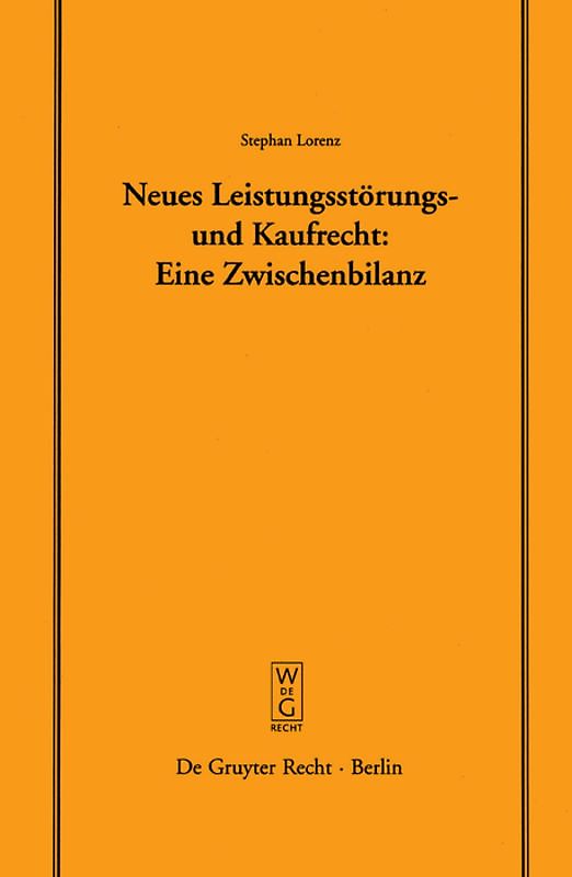 Neues Leistungsstörungs- und Kaufrecht
