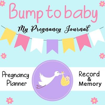 Bump to baby journal record book from pregnancy: Pregnancy Journal for Mums To Be, Cute Pregnancy Gift for Mum Expecting, Keepsake book Planner and Organizer Week By Week for New Pregnancy