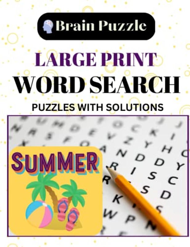 Word Search Summer Theme Large Print: Large Size 8.5" by 11" Great for Seniors