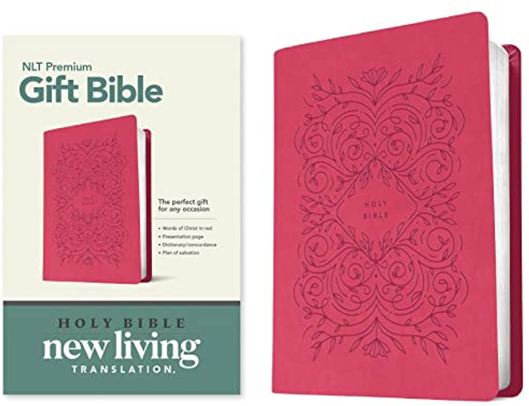 Premium Gift Bible NLT (Leatherlike, Very Berry Pink Vines, Red Letter)