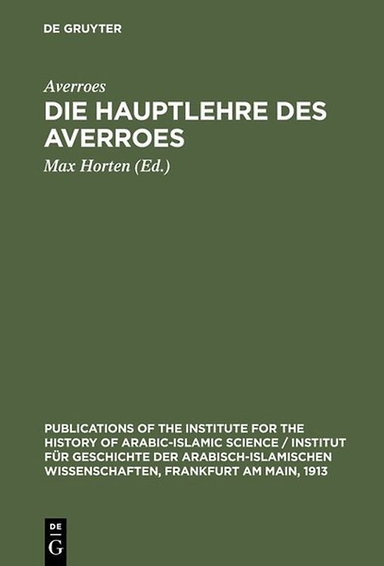 Die Hauptlehre des Averroes