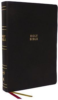 NKJV Holy Bible, Super Giant Print Reference Bible, Black Genuine Leather, 43,000 Cross References, Red Letter, Thumb Indexed, Comfort Print: New King James Version