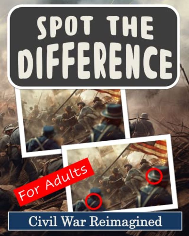 Spot the Difference Book for Adults - Civil War Reimagined: Difficult Image Puzzles for Adults