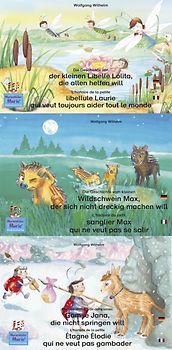 Libelle Lolita, Wildschwein Max, Gämse Jana/Deutsch-Französisch/Libellule Laurie, sanglier Max, Étagne Élodie /Francais-Allemand.