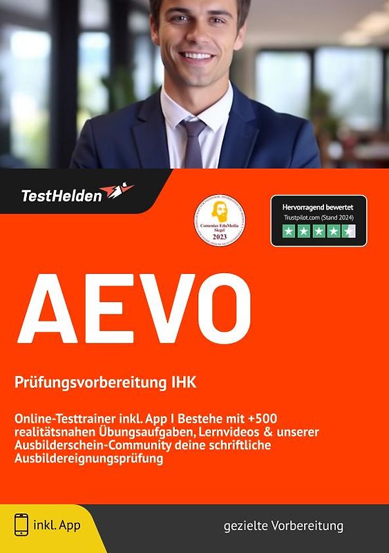 AEVO Prüfungsvorbereitung IHK: Online-Testtrainer inkl. App | Bestehe mit +500 realitätsnahen Übungsaufgaben, Lernvideos & unserer Ausbilderschein-Community deine schriftliche Ausbildereignungsprüfung