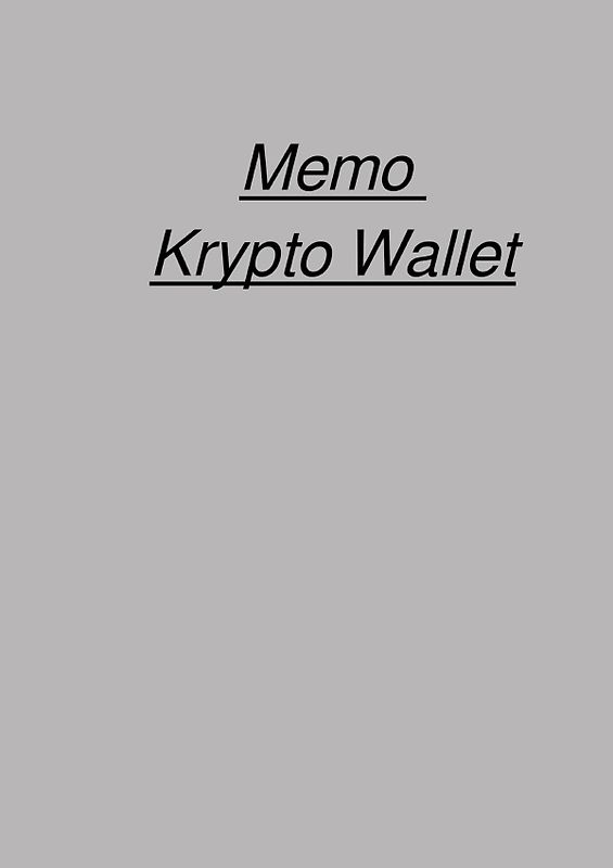 Memo Krypto Wallet