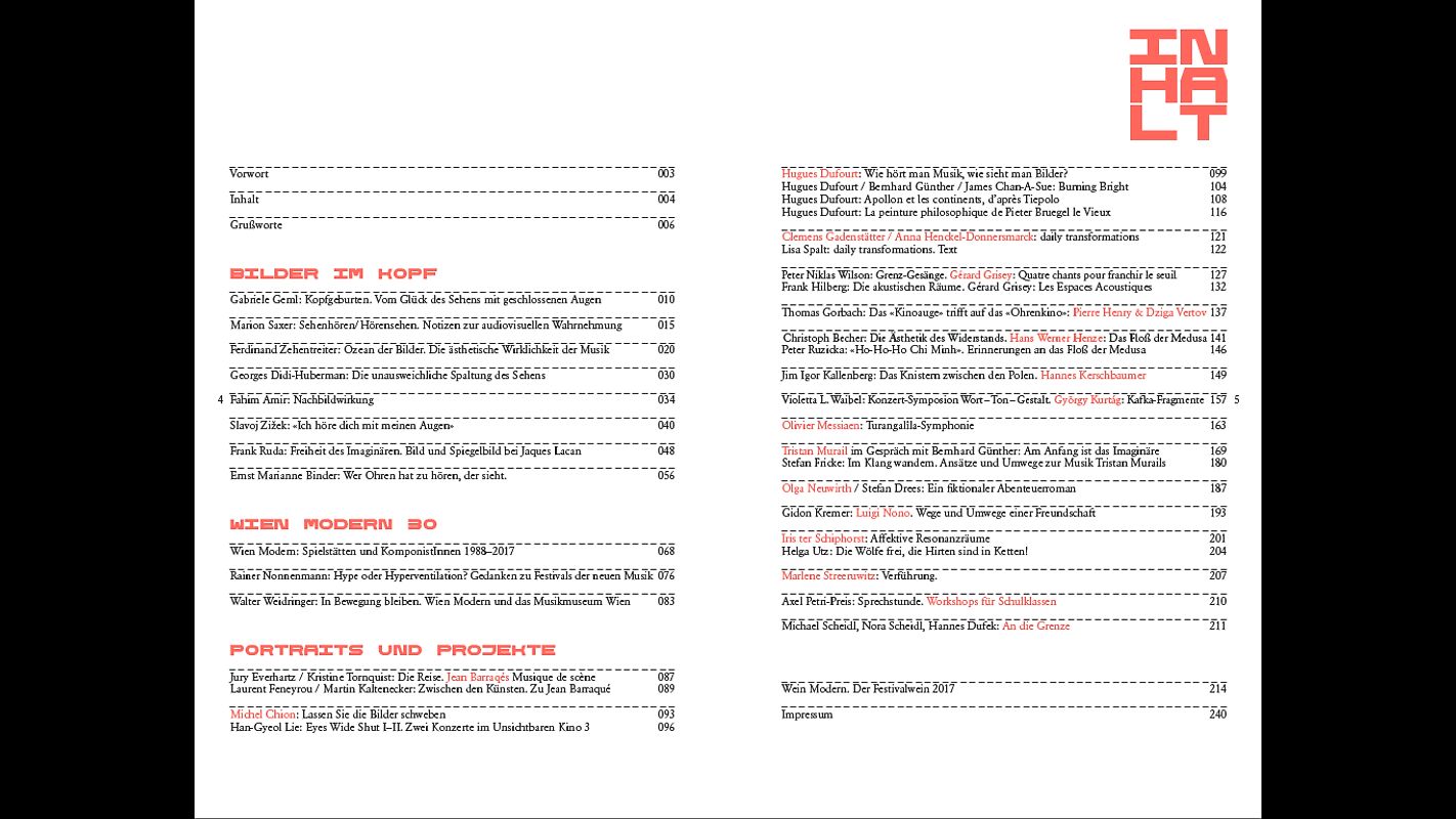 Wien Modern 30. Bilder im Kopf