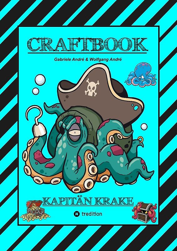 CRAFTBOOK - 120 SEITEN TOLLE AUSMALMOTIVE - KRAKEN - HAIE - INSELN - PIRATEN - WISSENSWERTES - TUTORIAL - KNIFFLIGE RÄTSEL & AUFGABEN - SCHATZ