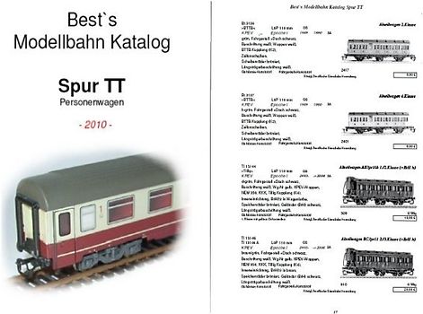 Best`s Modellbahn Katalog Spur TT Personenwagen 2010