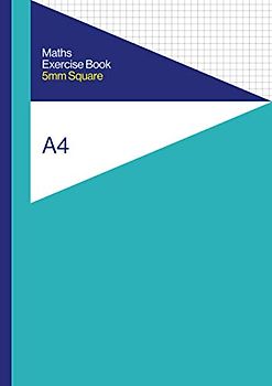 Maths Exercise Book 5mm Square A4: 0.5cm Squares Notebook / Jotter for School / Children / College | Turquoise and Blue Cover