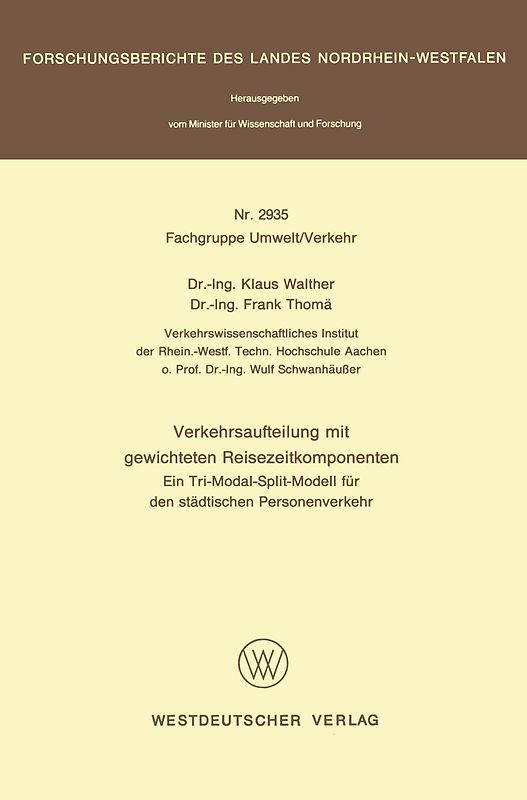 Verkehrsaufteilung mit gewichteten Reisezeitkomponenten