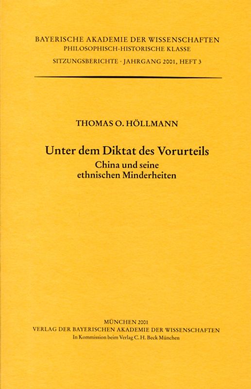 Werke des Verlags der Bayerischen Akademie der Wissenschaften bei... / Unter dem Diktat des Vorurteils