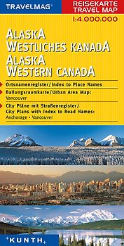 KUNTH Reisekarte Alaska, Westliches Kanada 1:4 Mio.